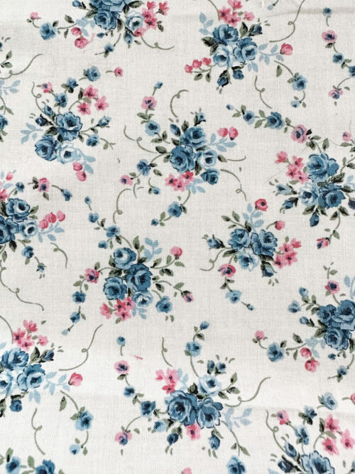 Blue Floral on White