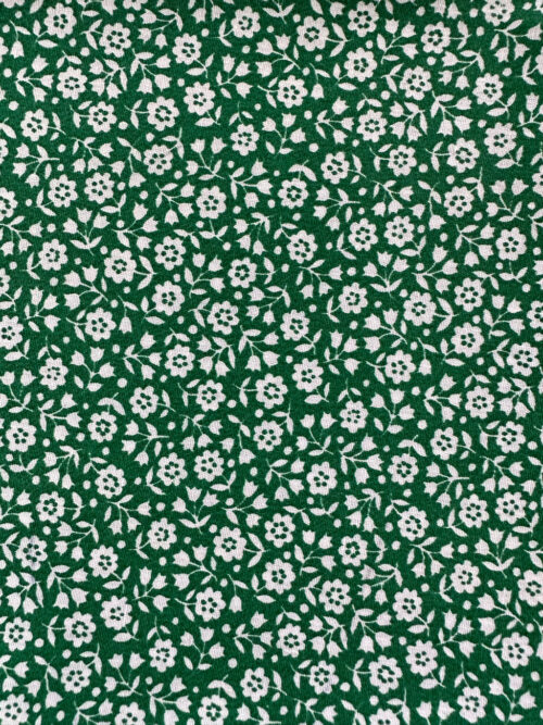 White Floral on Green