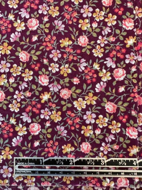 Pink & Gold FLoral on Burgandy