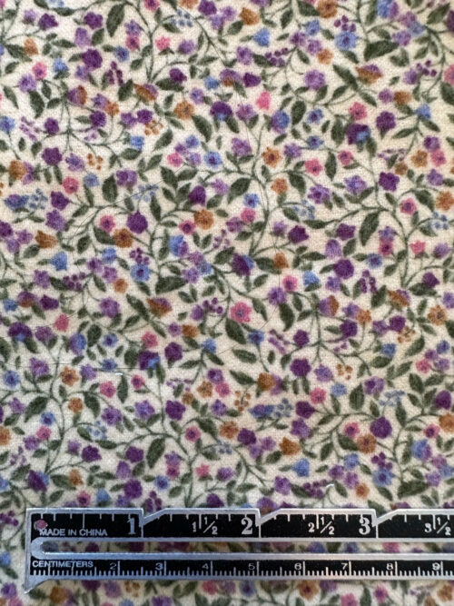 Purple, Blue & Gold Floral on Cream