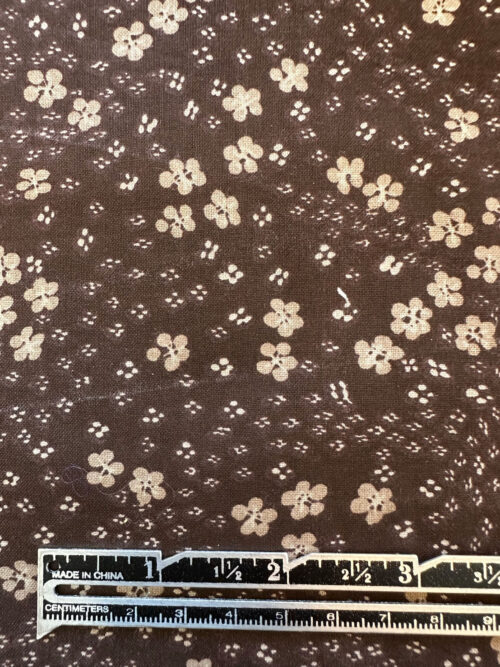 Beige Floral on Dark Brown