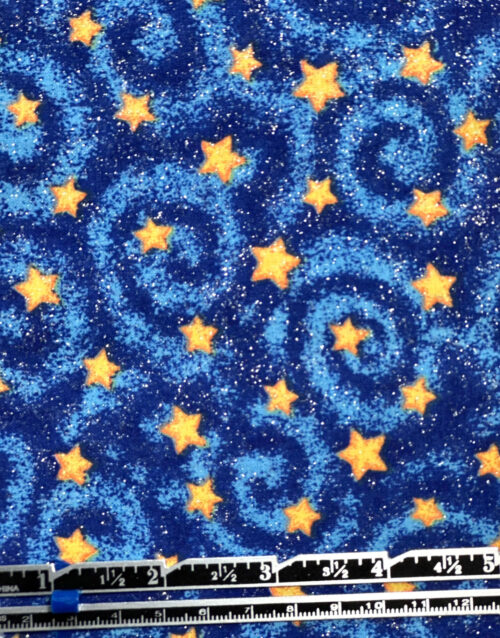 Blue Swirls w Gold Stars Bonnet