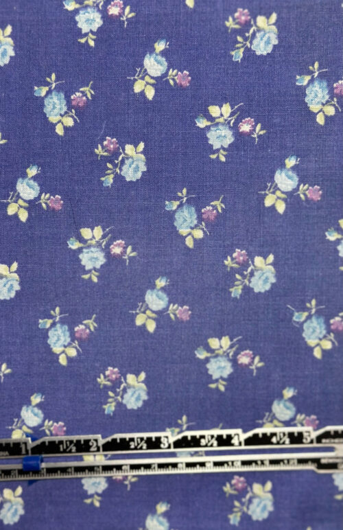 Blue Floral on Periwinkle Bonnet