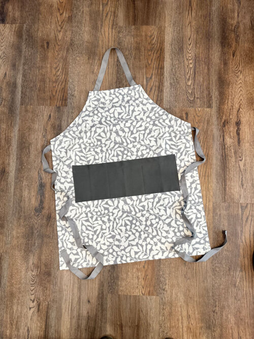 Grey & White Greenery Print Chef Apron