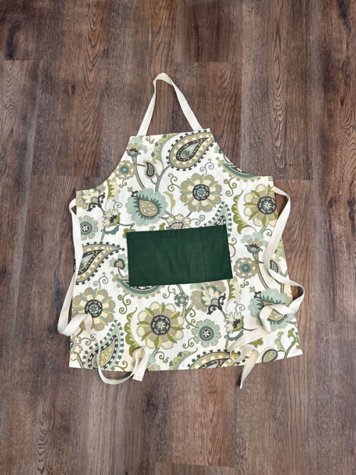 Green and Cream Modern Floral Chef Apron