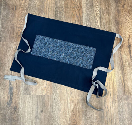 Navy Blue w Brushstroke Pocket half apron